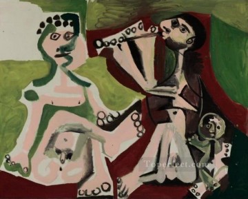 Deux hommes nus et enfant assis 1965 Cubismo Pinturas al óleo
